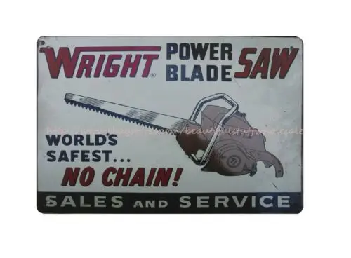 metal plaque  Wright Power Blade Saw metal tin sign