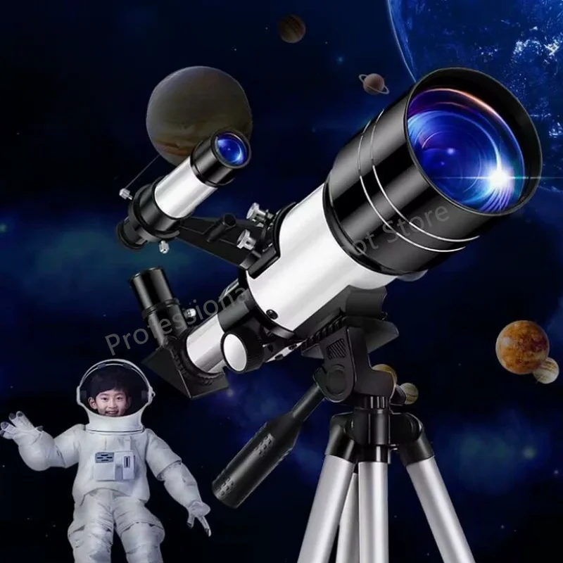 70mm Aperture Refractive Powerful Monocular Telescope 150X Zoom HD Professional Astronomical Telescope Space Moon