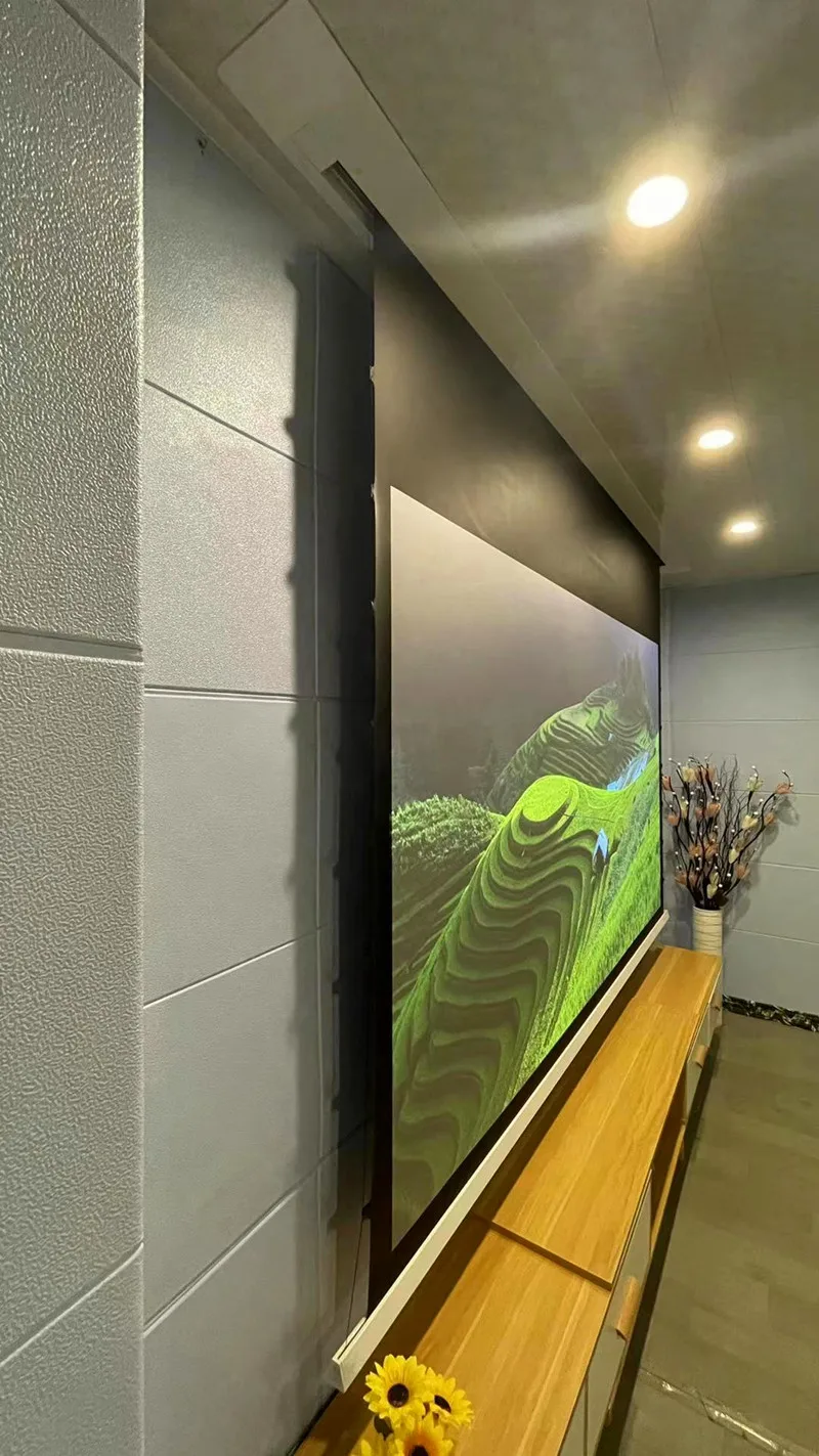 CRT-1 4K ALR Dunkelgraue Umgebungslichtunterdrückung Deckeneinbau-Projektionswand mit elektrischer Tab-Spannung HDTV 16:9-Format ProAV – Detail 22