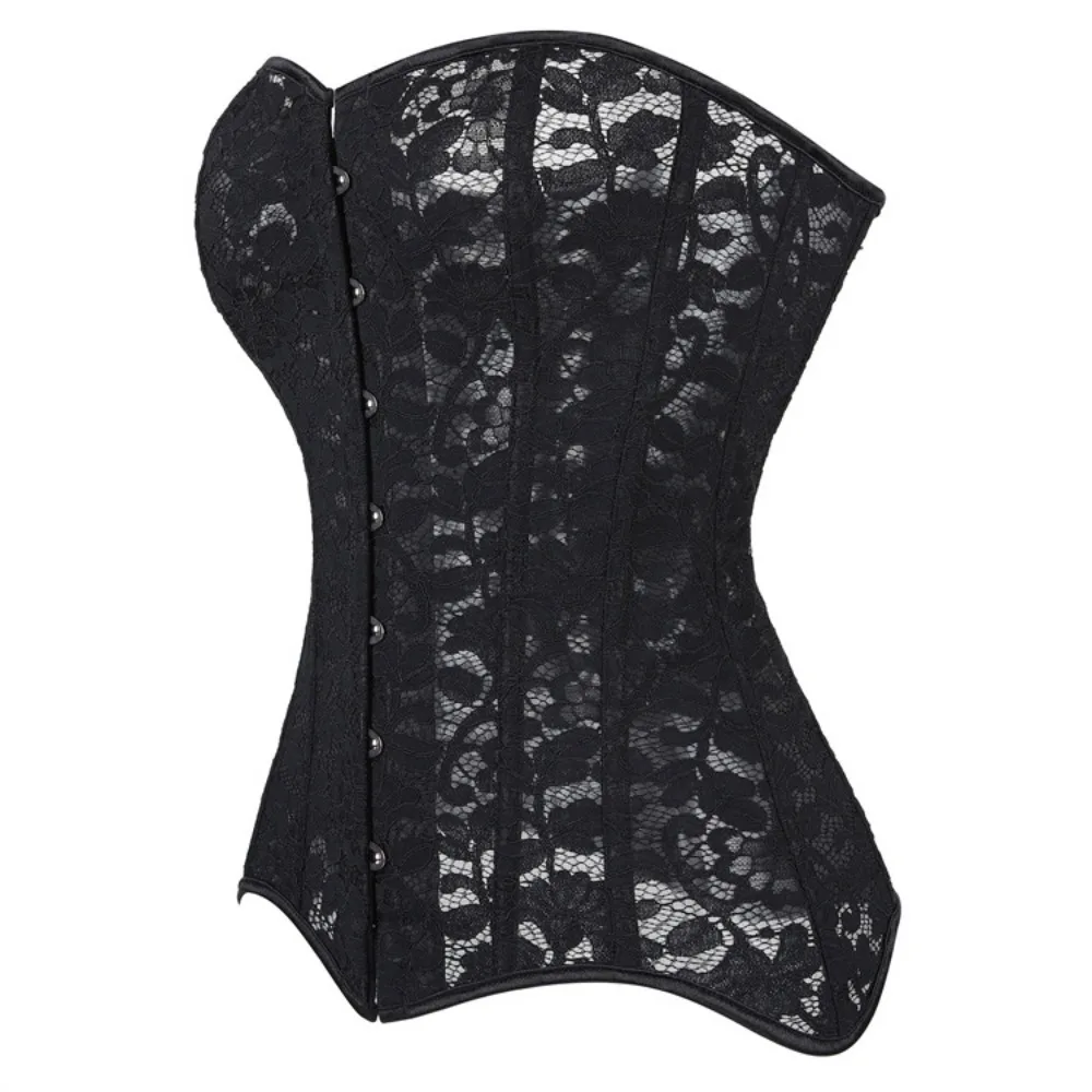 New Arrival Long Line Plastic Bone Mesh Corset Court‑Style Push Up Bust Body Shaper Women Tummy Control Waist Trainer Slimming