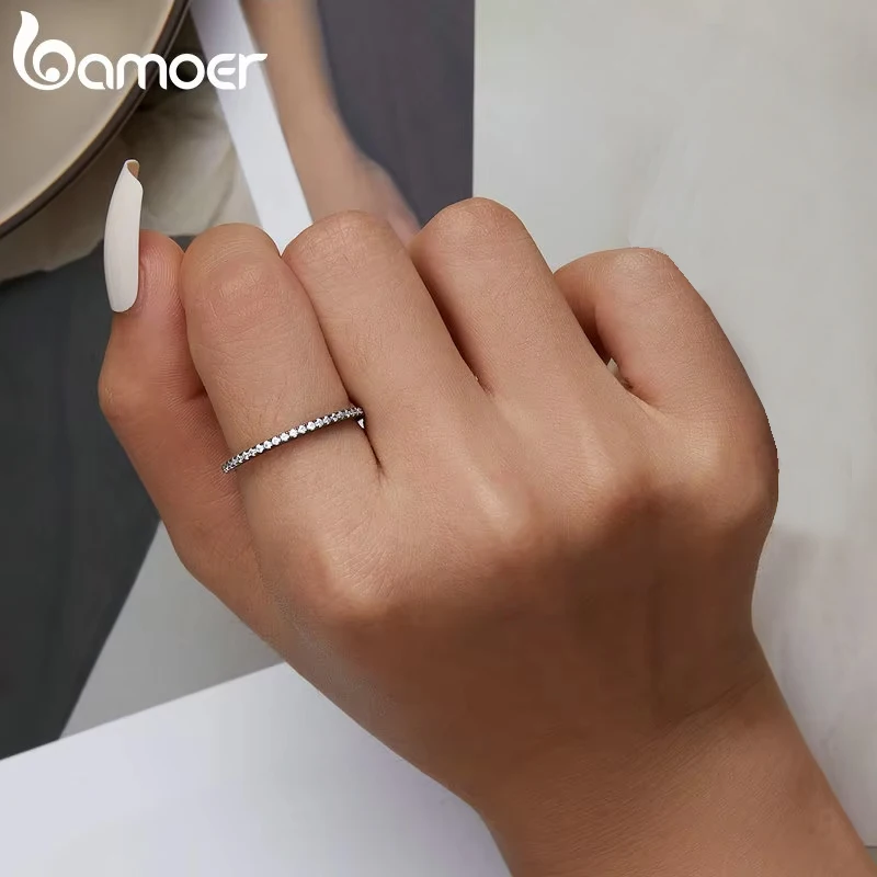 Women's 925 Sterling Silver CZ Stackable Ring, Statement Jewelry