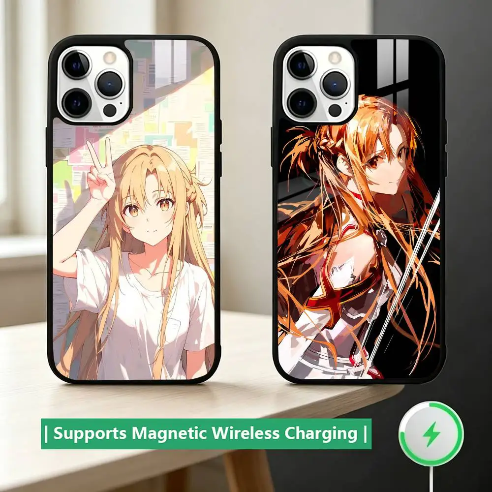A-Asuna Yuuki Anime   Phone Case For iPhone17,16,15,14,13,12,11 Plus,Pro Supports Magnetic Wireless Charging