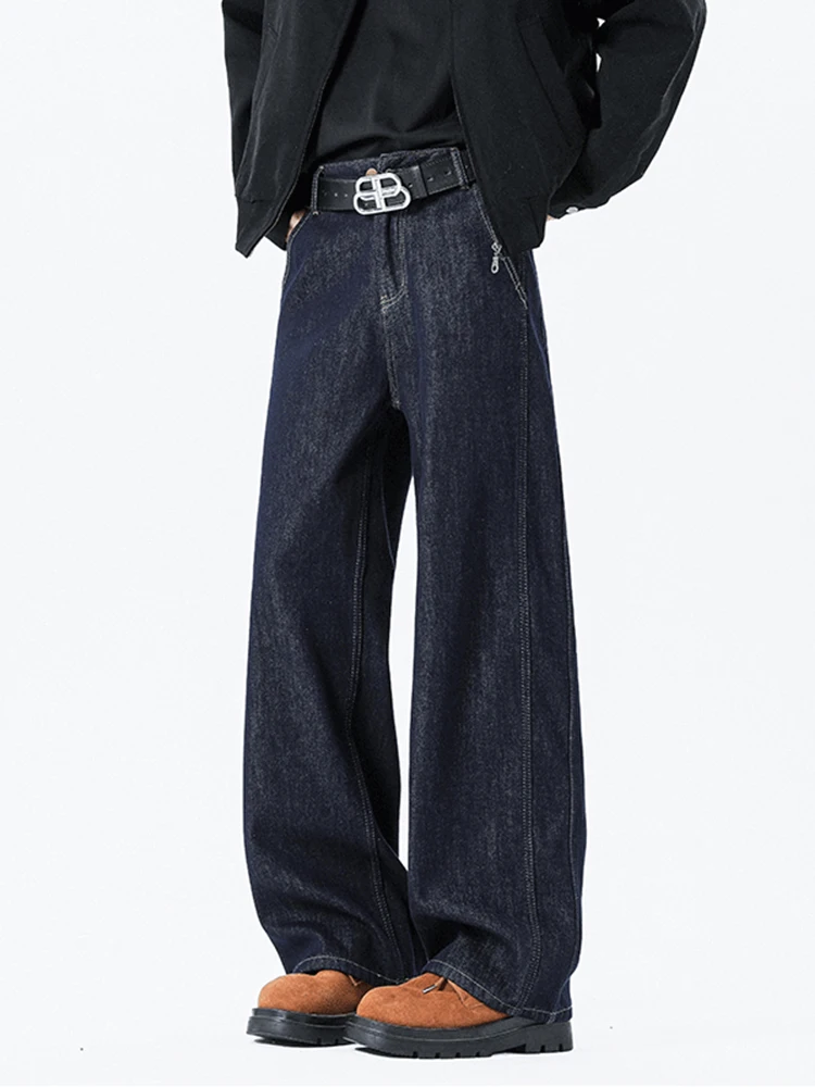 

Мужские джинсы Cleanfit American Sle Denim: осенние широкие брюки с высокой талией, прямые, слегка расклешенные, модные молодежные штаны