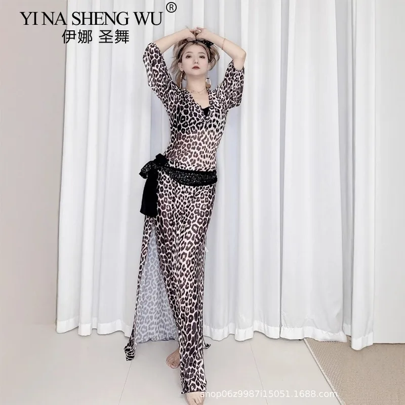 Costumi di danza del ventre Abito con stampa leopardata Abito da performance orientale per le donne Abbigliamento da allenamento per principianti dimagrante