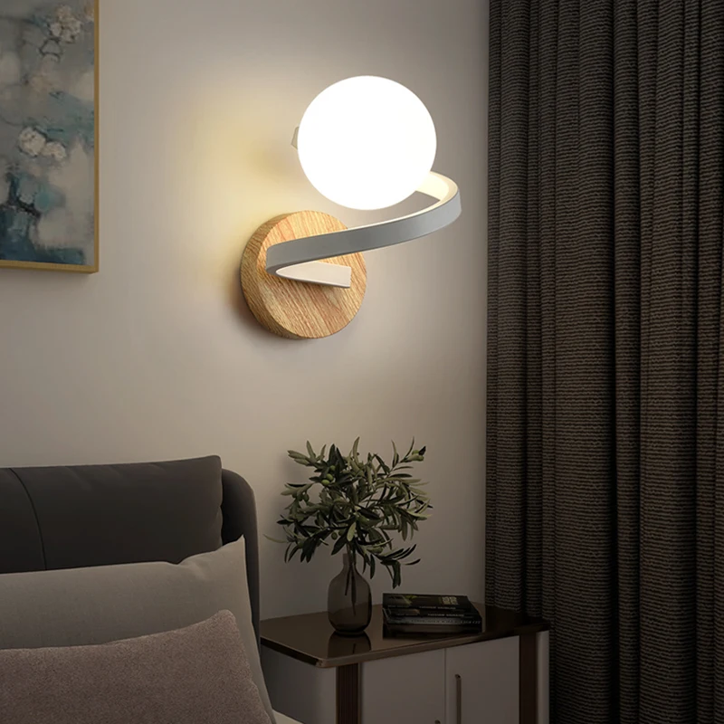 Nordic LED Wall Lamp Interior Lighting Fixture Living Bedside Bedroom Corridor Modern Home Decoration Wall Light Sconces