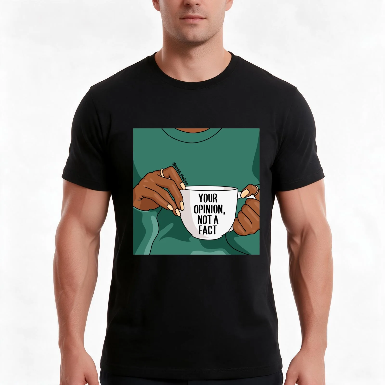 Your opinion not a fact by Sasa Elebea T-Shirt Summer Casual Cotton Tee Oversized Streetwear Tops Vintage Graphic Print