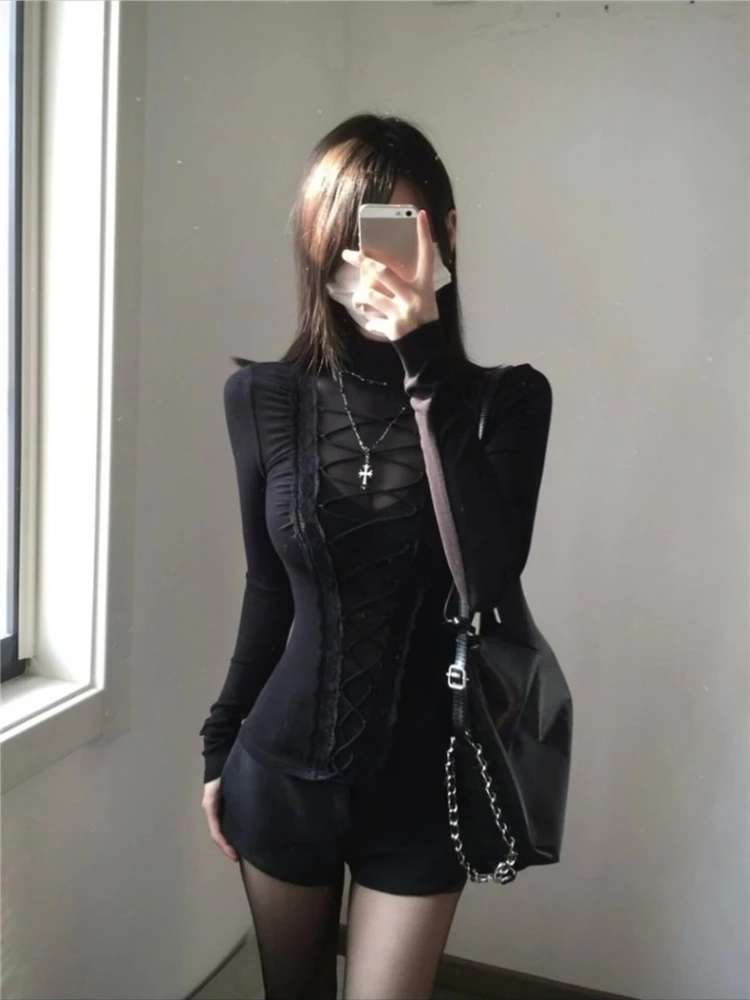 2026 Korean Punk Subculture Print Short Sleeve T-shirts Y2K Harajuku Gothic Loose Tees Streetwear Retro 2000s Vintage Women Tops