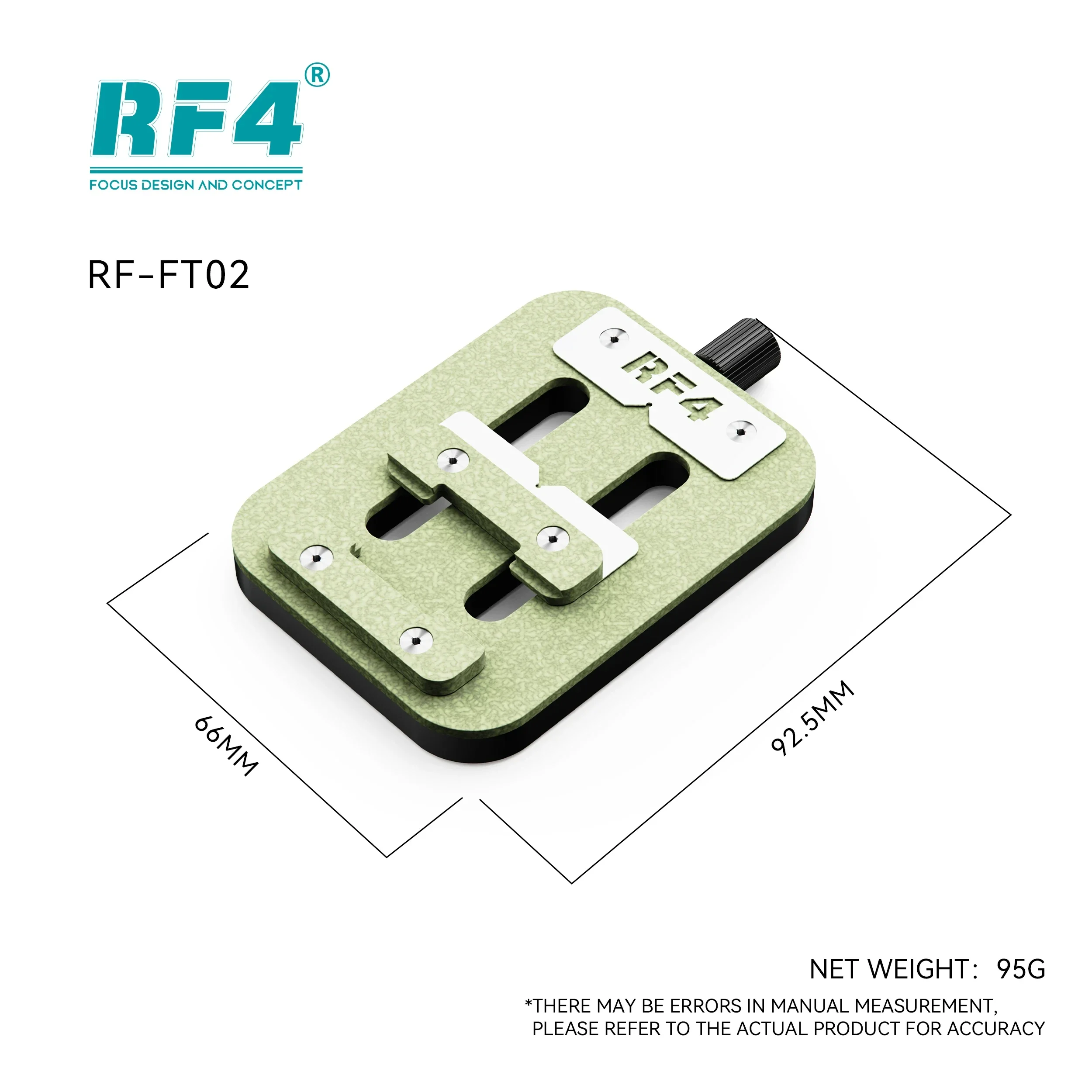 อุปกรณ์ยึดแผงวงจร RF4 RF-FT02 ทนความร้อนสูง สำหรับซ่อมชิป IC โทรศัพท์มือถือ พร้อมที่หนีบปรับได้
