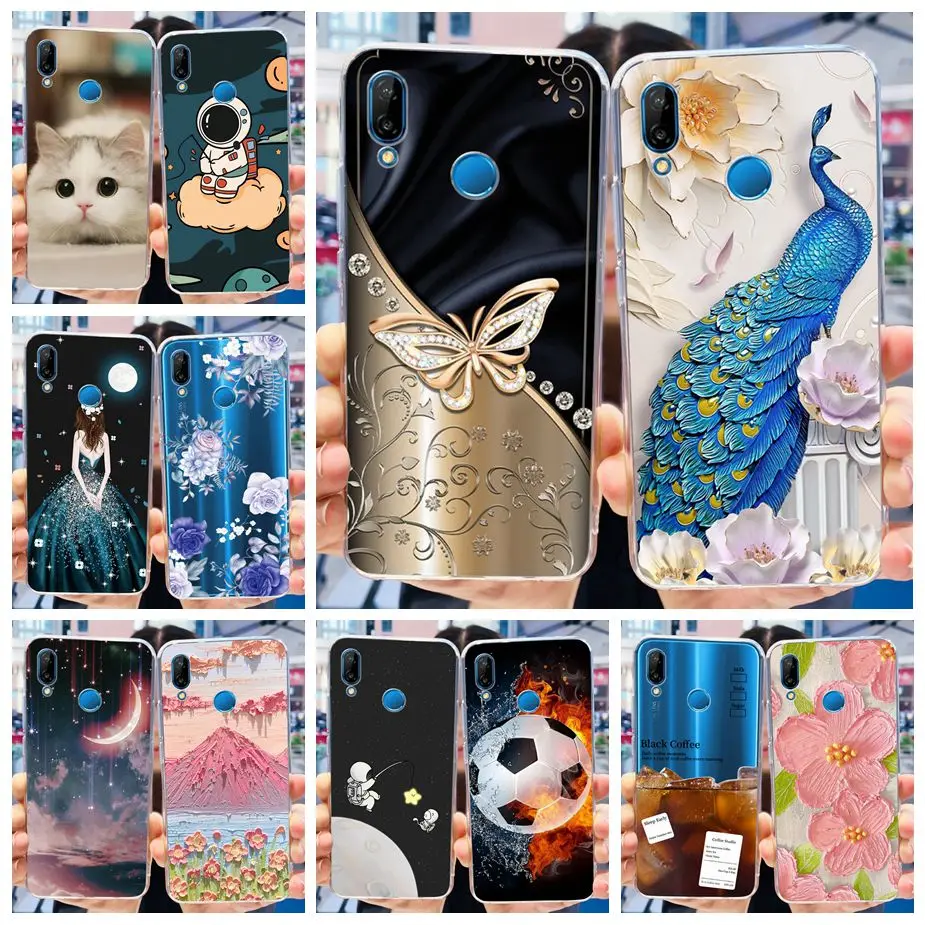 For Huawei P20 Lite Case ANE-LX1 Stylish Painted Cover Clear SIlicone Soft TPU Phone Case For Huawei Nova 3E Nova3E P20Lite Bags