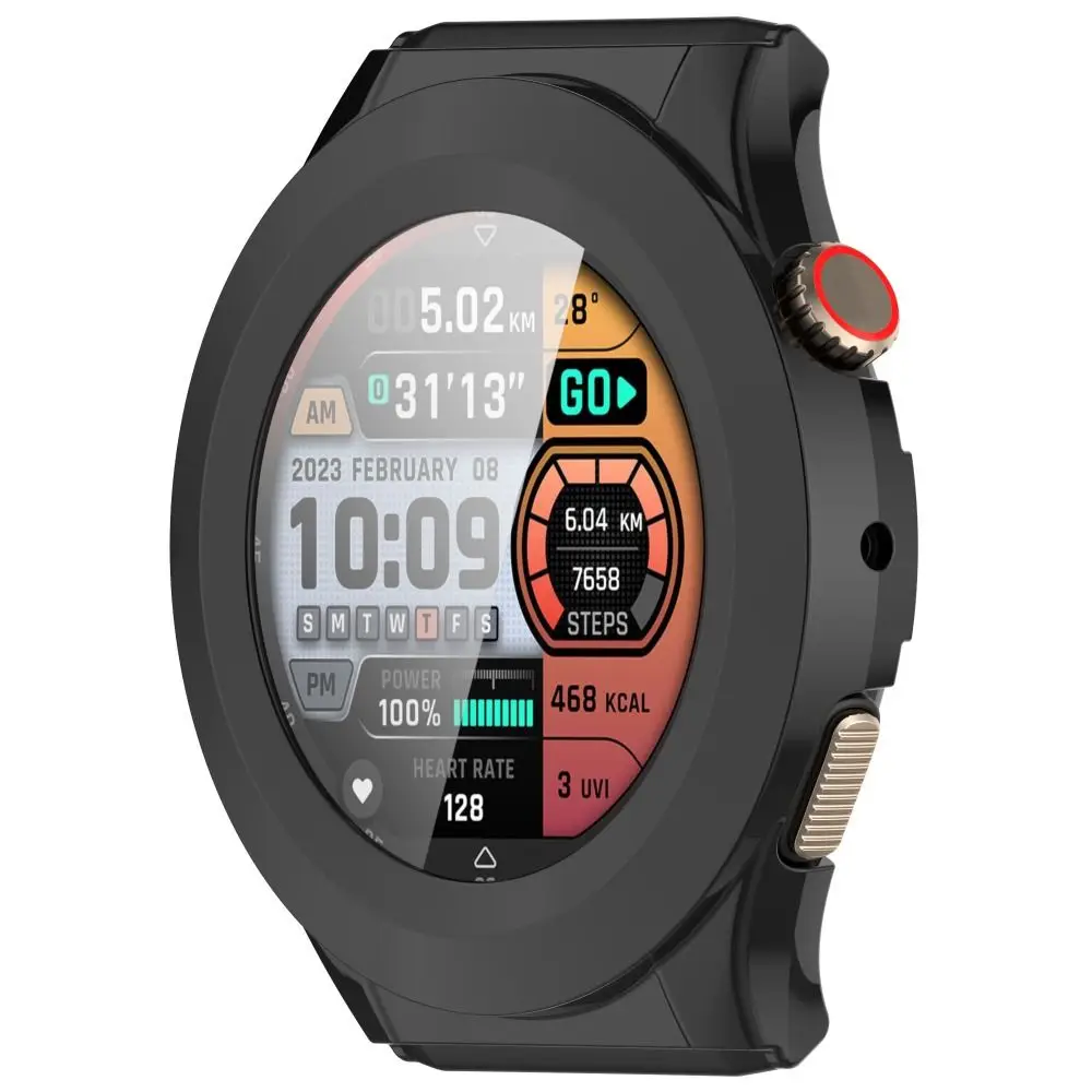 PC+Tempered Protective Case Full Coverage Bumper Screen Cover Anti-Scratch Protector Shell for Amazfit Cheetah Round/Cheetah Pro