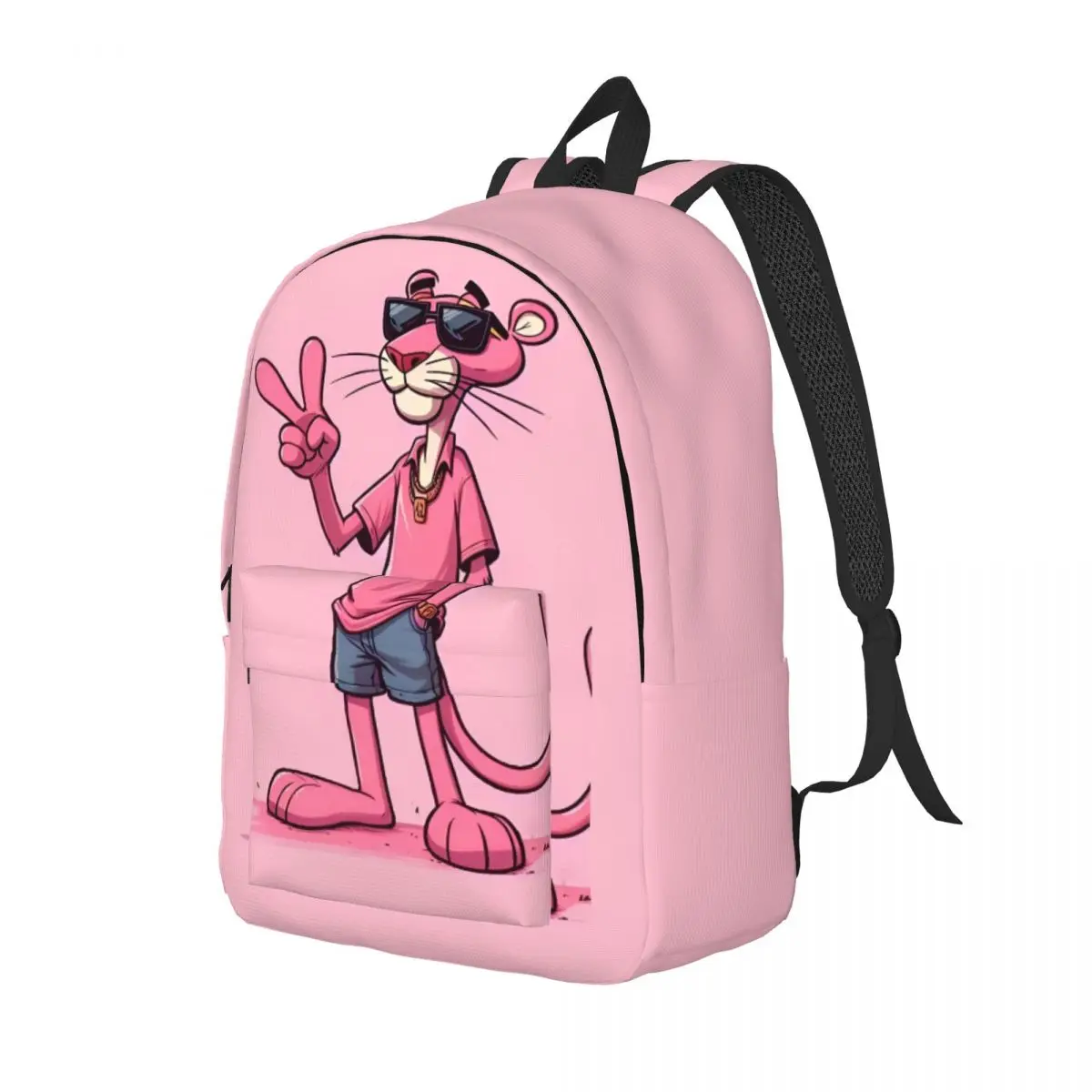 Pink Panther Pose Backpack Middle High College School Student Bookbag Men Women Daypack Outdoor