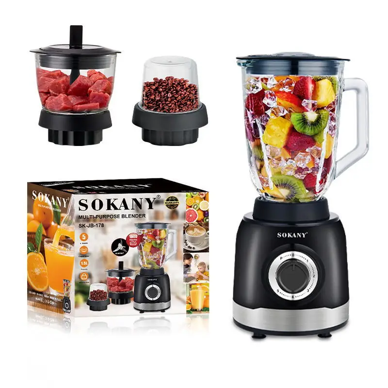 Houselin Blender Food Processor Combo, Portable Blend-In Travel Cup & 3 Cup Electric Food Chopper Attachment, 1000Watts