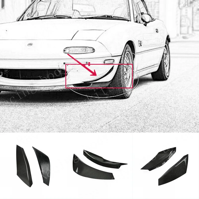 

For Mazda MX5 NA MK1 Miata Carbon Fiber Front Bumper Canards Splitter Diffuser car Bodykits