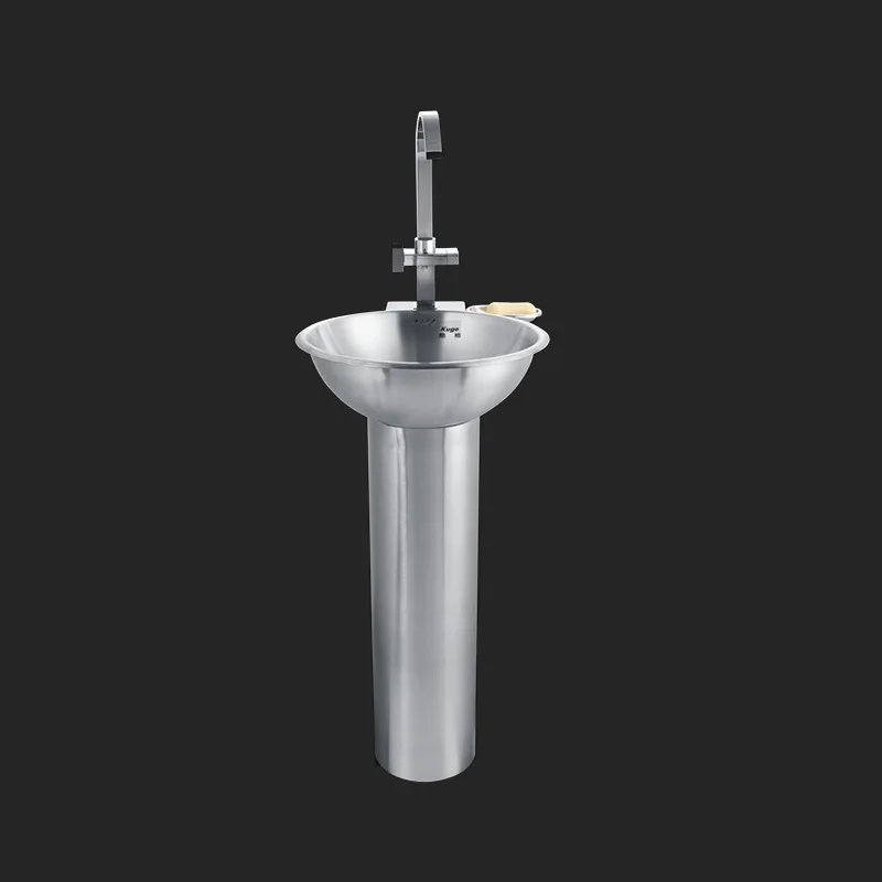 Kolom ronde RVS wastafel Schoolslaapzaal wastafel