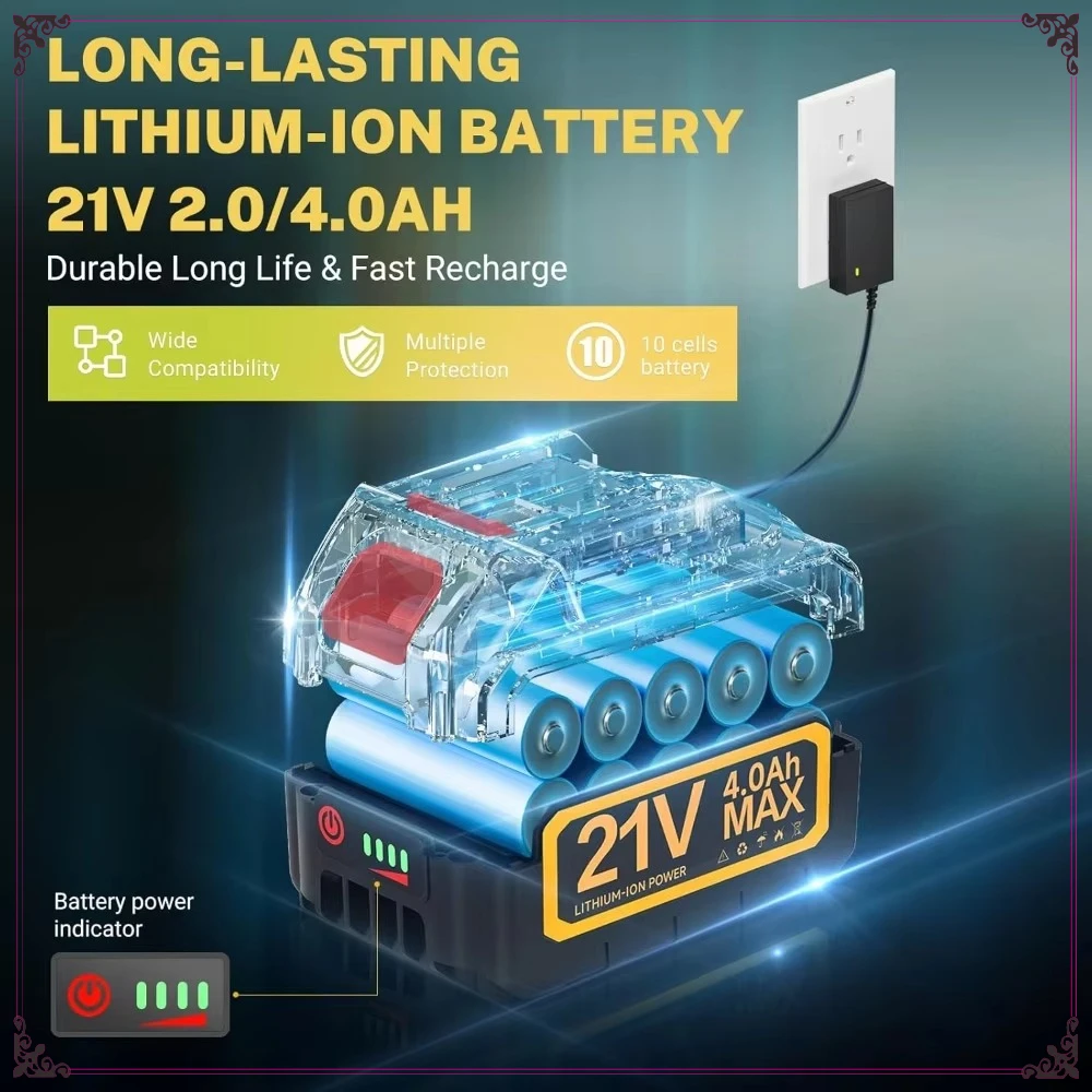 All-in-One 5-Ton Electric Hydraulic Jack Kit. Cordless Portable Design with Lithium Battery for Quick Tire Change.