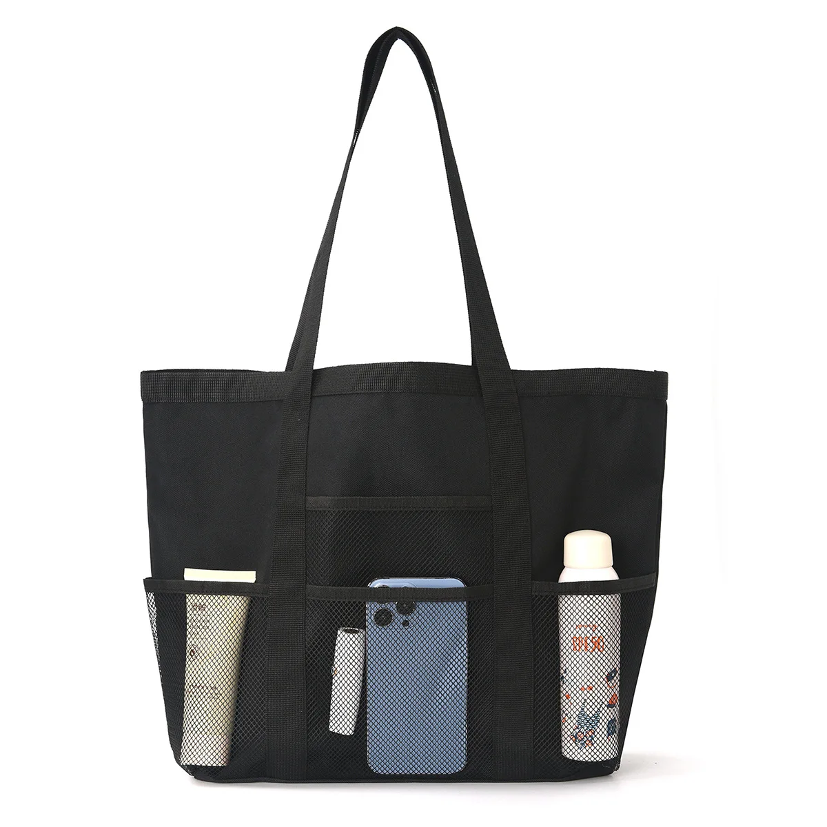 Customized Name Logo Portable Bath Beach Bag Foldable Mesh Fitness Swimming Storage Bag Large-capacity Portable Shopping Bag.