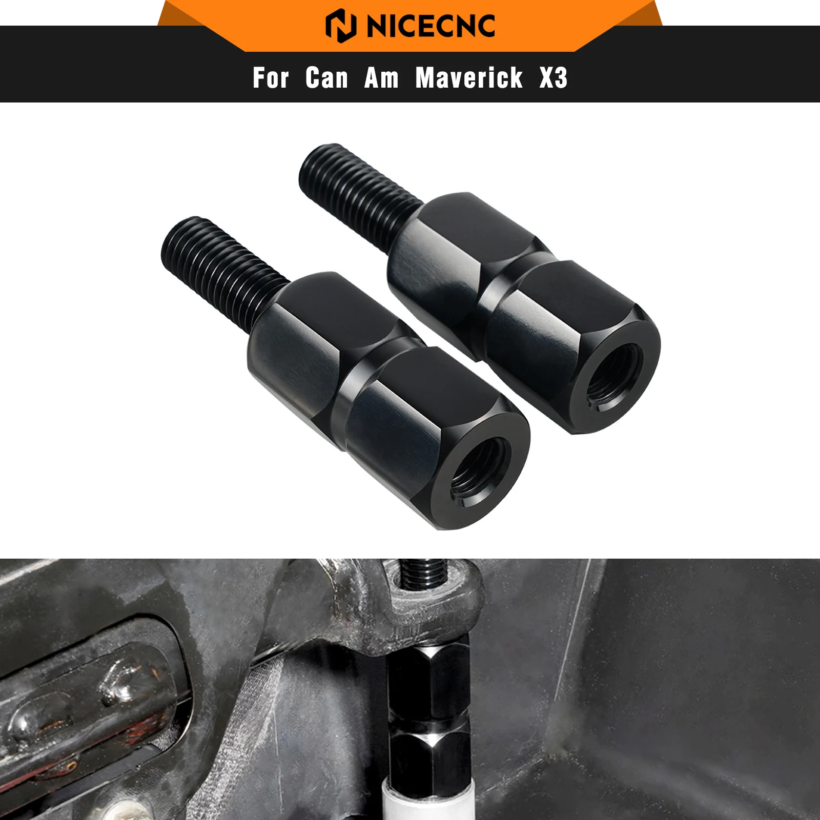 

NiceCNC UTV Maverick X3 1.77'' Seat Riser Screws For Can-Am Maverick X3 Max R 4x4 XDS XMR XRC XRS Turbo DPS Black Sliver