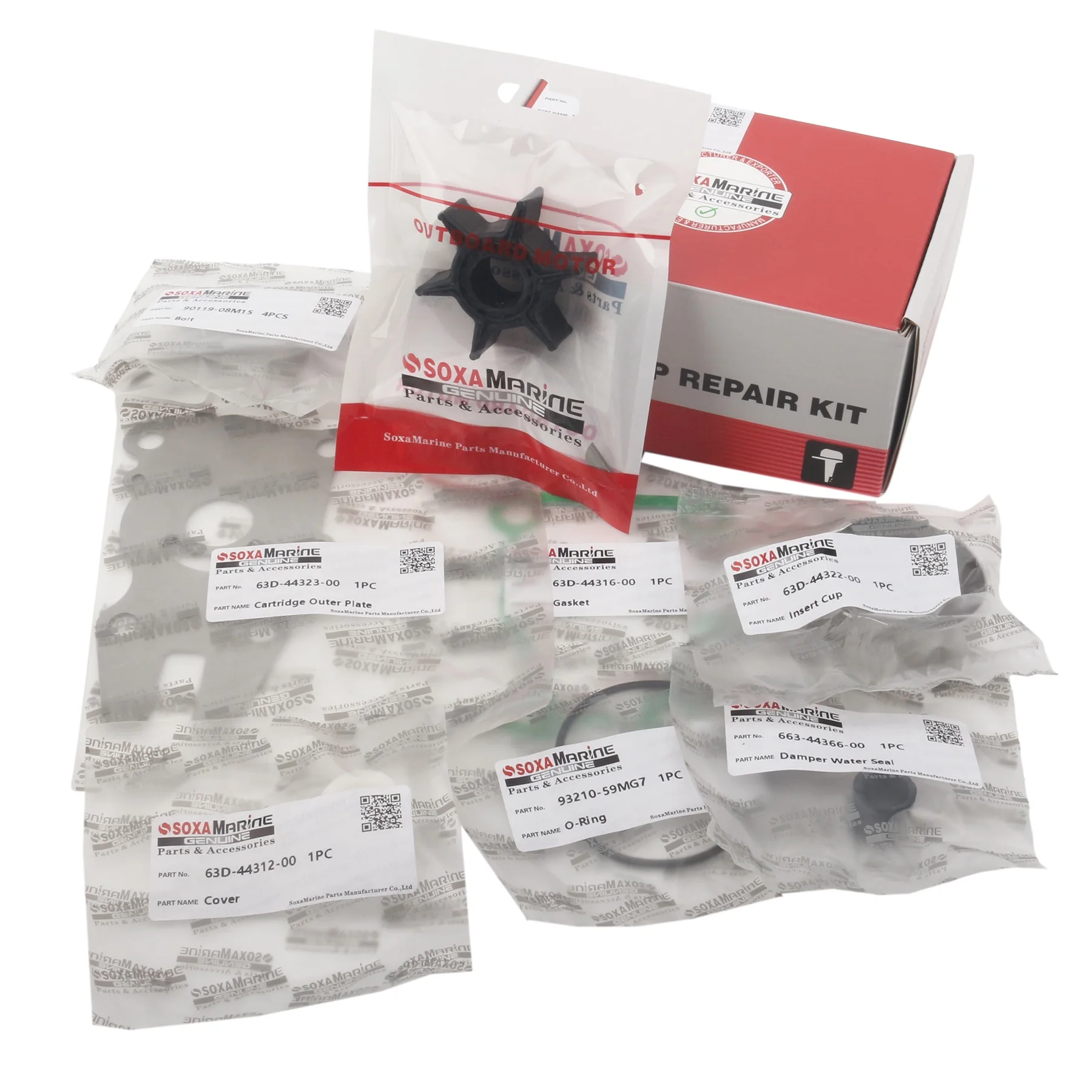 Compatible with Yamaha 4-Stroke 30HP 40HP F30 F40A Outboard Motor Models Water Pump Impeller Kit 6BG-W0078-00 Sierra 18-3490