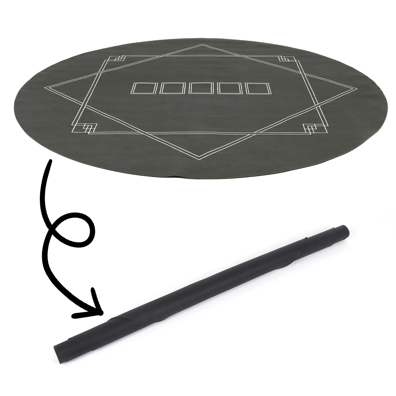 120x120cm Folding Poker Table Topper Diatom Mud Water-Resistant Mat for Mahjong Poker Card Table Gaming Topper Surface Home Use