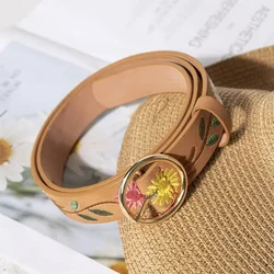 1pc Women Floral Embroidered Belt Boho Halloween