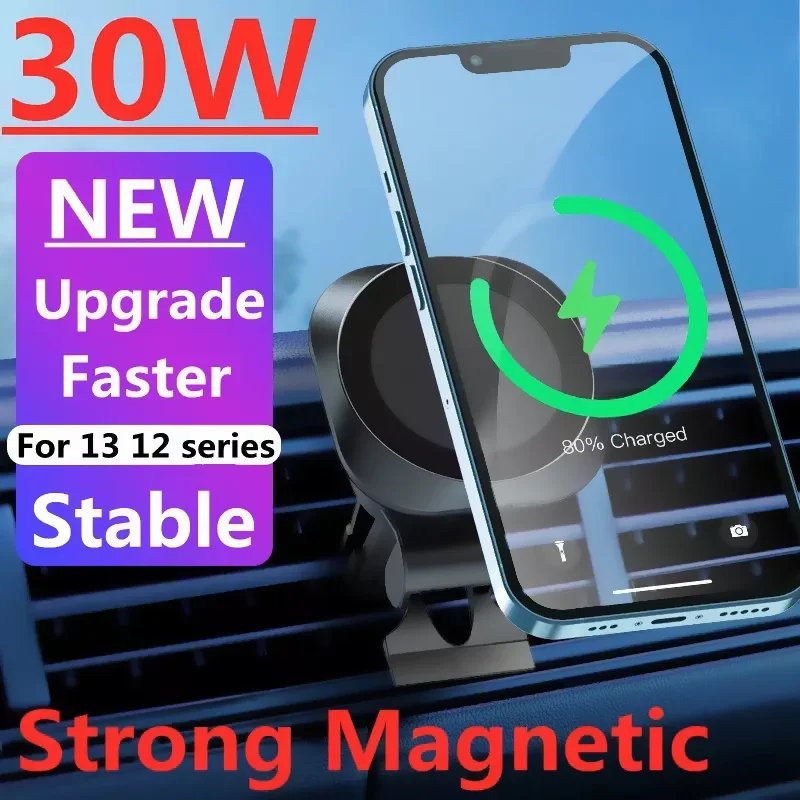 30W Magnetic Wireless Chargers Car Air Vent Stand Phone Holder Fast Charging Station For iPhone 12 13 14 15 Pro Max Mini Macsaf