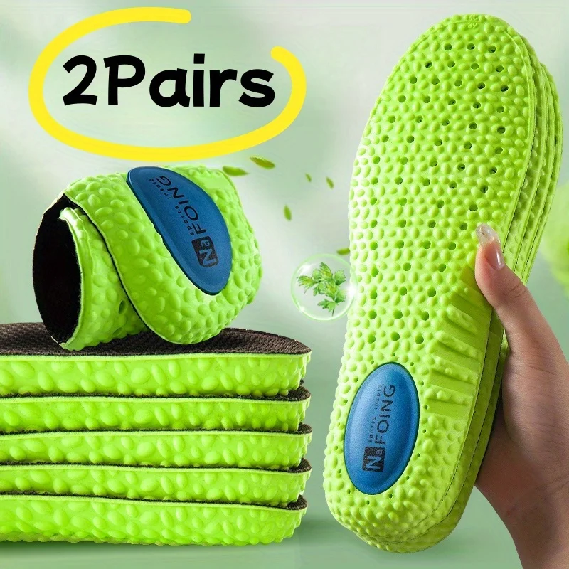 2Pairs EVA Memory Foam Sport Insole for Shoes Shock Absorption Breathable Arch Support Running Insoles for Men Women