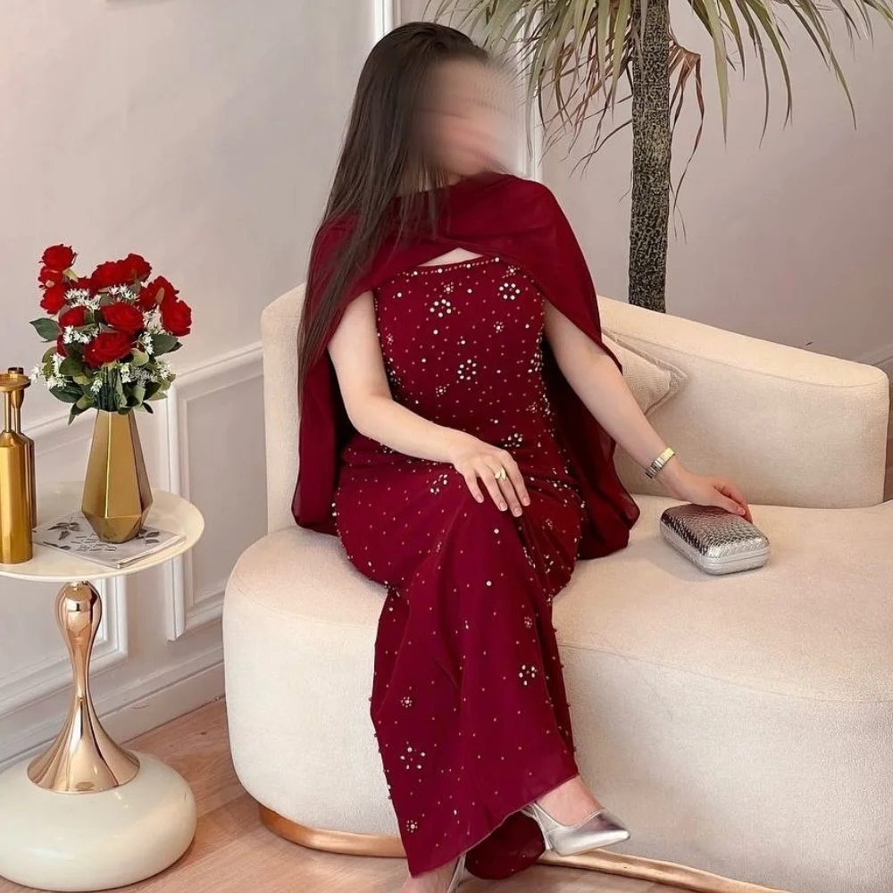 

Customized Classic Retro Fashion Jersey Sequined Rhinestone Straight Boat Neck Long Dresses Bespoke Occasion Dresses Elegant