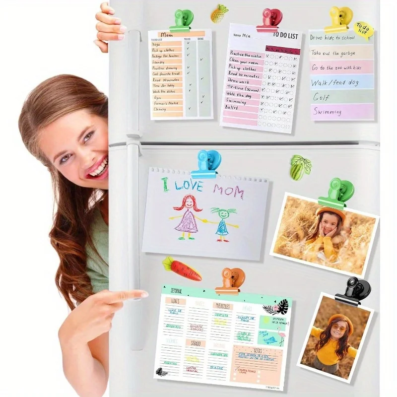 6 Pack Colorful Magnetic Clips for Whiteboard, Refrigerator Magnets Fridge Magnets for Fridge, Fridge Magnet