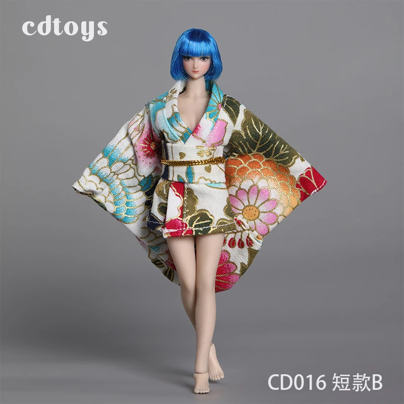 CDtoys CD016 1/12 Female Long Short Kimono Model Soldier Printing Clothes Fit 6'' TBL Action Figure Body Dolls