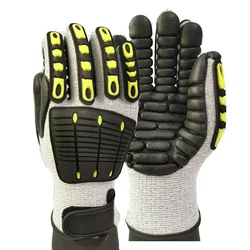 2023 New Working Gloves with Foam Padded Palm TPR Patches Protection Cut Resistant Anti-Vibration Anti-Impact Mechanics Glove