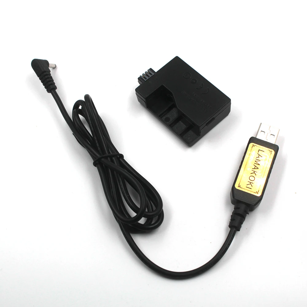 QC USB 8V USB ACK-E5 Drive Cable Power adapter LP-E5 dummy battery DR-E5 DC Coupler for Canon EOS 450D 500D 1000D XS XSi T1i image 3