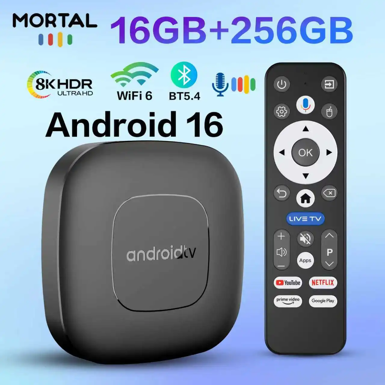 TV Box Android 16 Google Assistant Voice Control 8GB 128GB 256G 4K Wifi6 BT5.0 T1 RK3518 4K Video Media Player TV Set Top Box