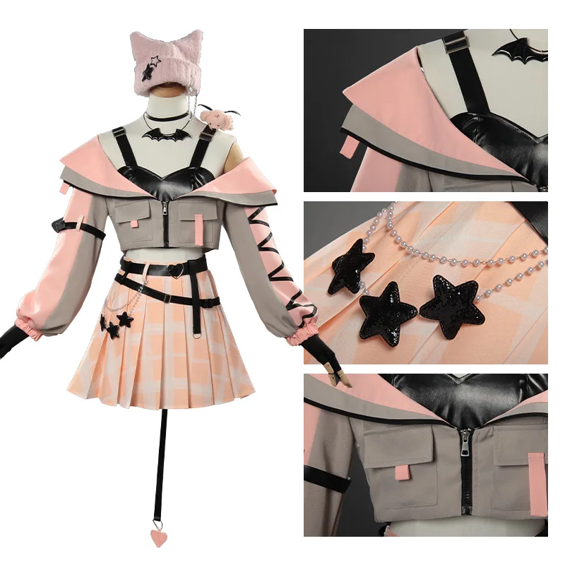 مشروع Sekai Momoi Airi فستان لطيف قبعة دعوى هالوين المرحلة الملابس PJSK الشيطان الصغير Akiyama Mizuki تأثيري لوليتا زي