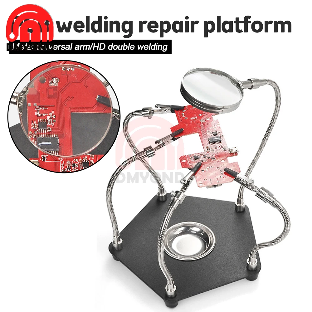 

Welding Magnifying Glass Auxiliary Clip Magnifier Soldering Solder Iron Stand Holder Station Rework Repair Tool for Weld Repair