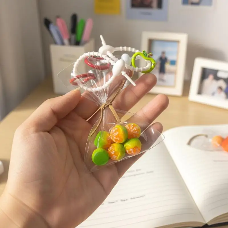 Tangerine Keychain Bag Keychain Auto Interior Decor Accessories Simulated Fruit Keychain Portable Rearview Mirror Fruit Pendant