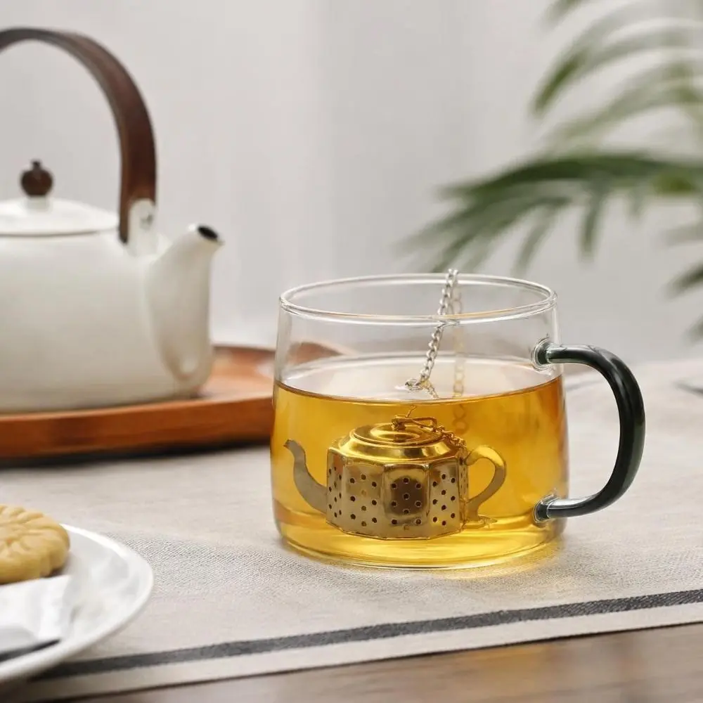 Decorative Shapes Stainless Steel Tea Infuser Reusable Fine Mesh Tea Strainer Easy Opening Tea Filter Loose Leaf Brewing