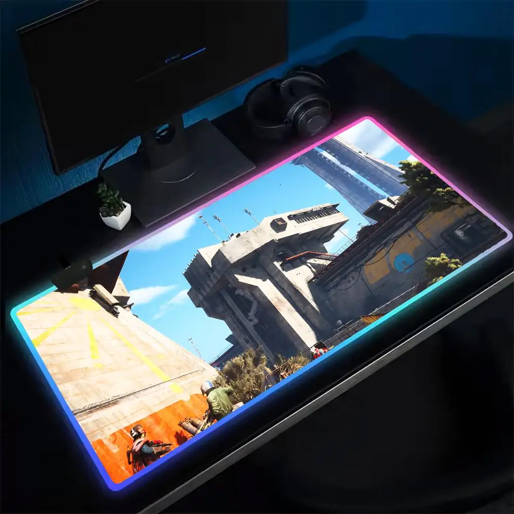 ARC 레이더스 마우스 패드 애니메이션 게임용 마우스 패드 LED 테이블 패드 백라이트 고무 데스크탑 XXL RGB 데스크 매트