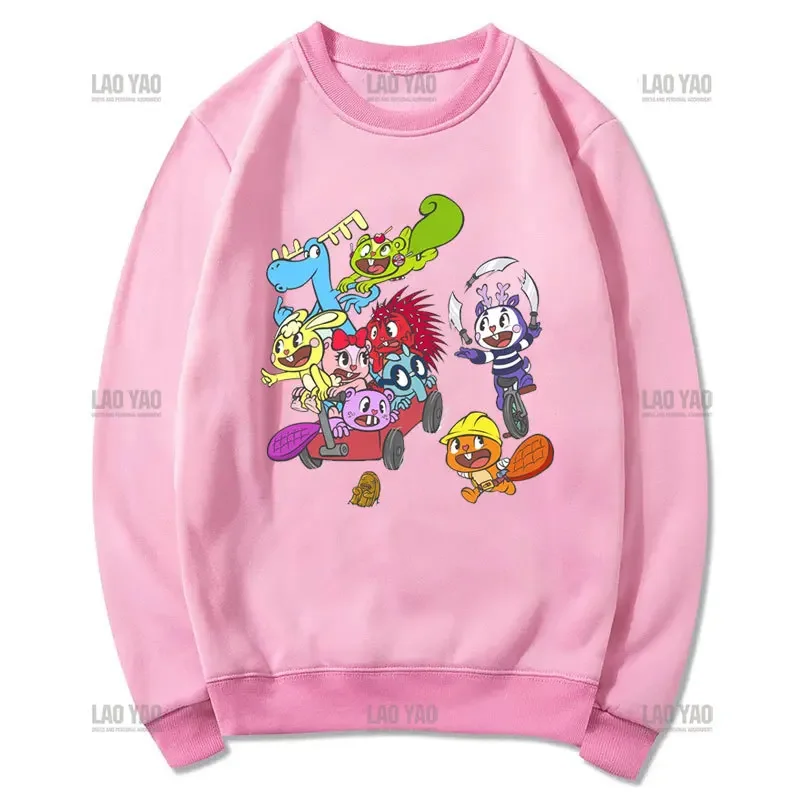 Happy Tree Friends Sweatshirt Happy Tree Friends Graphic Hoodies Funny Cartoon Print Streetwear Fashion Unisex Autumn Hoody