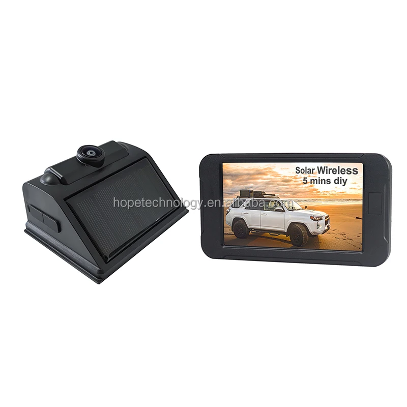 

Driving Aid Digital Back up Camera Split 5''inch Wireless Vehicle DVR Auto Solar Rearview Mirror