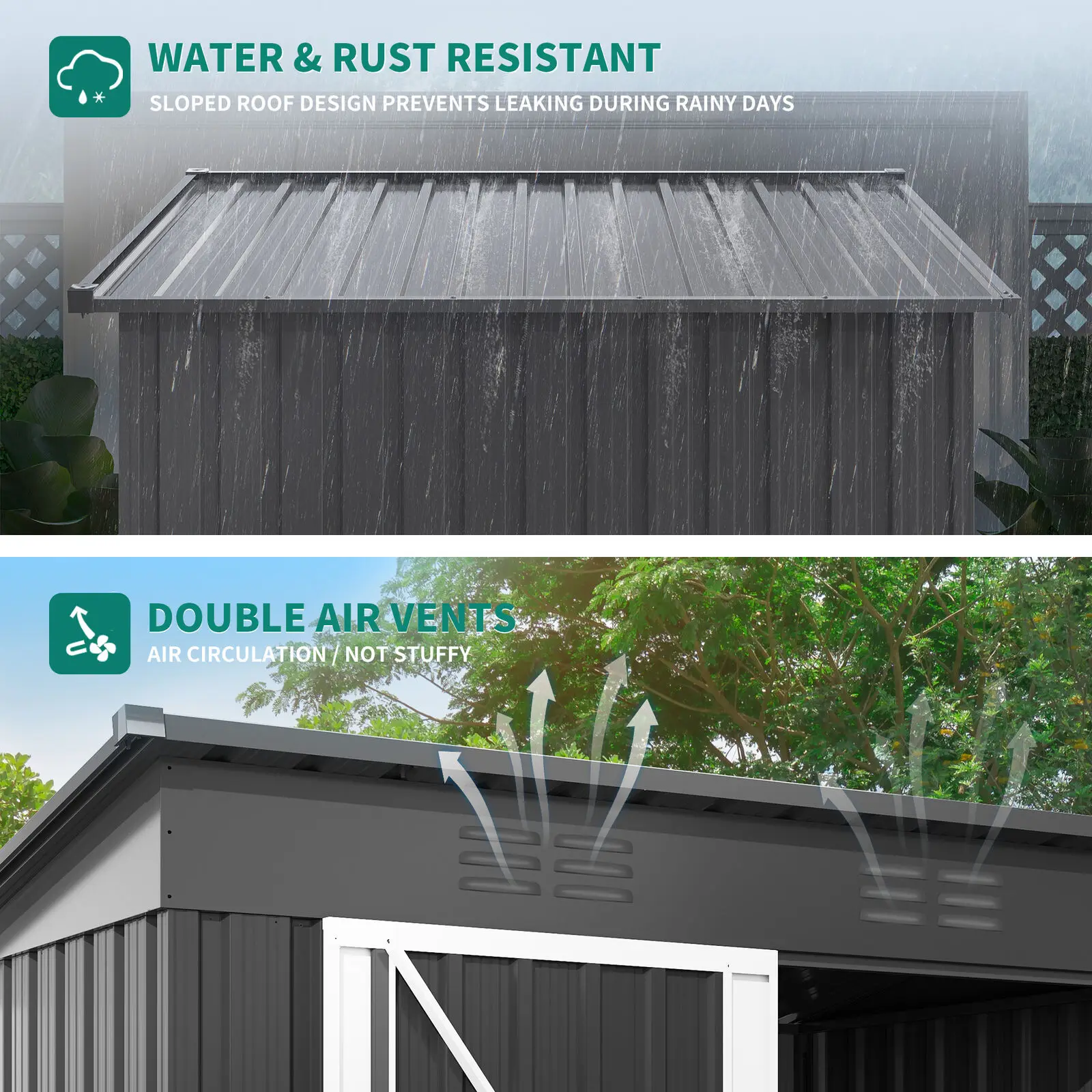 Heavy Duty Tool Sheds Storage Outdoor Storage Shed w/Lockable House tool shed