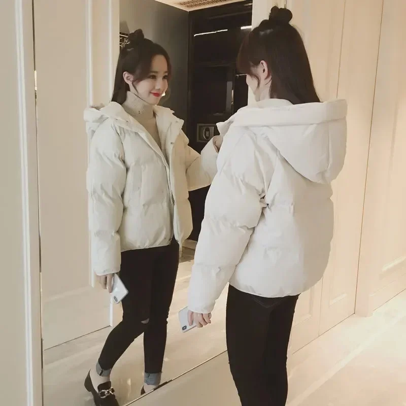 

2025 New Women's Winter Puffed Cotton Jacket Trendy Korean Style Loose-fit Cropped Student Padded Jacket Warm Women's Coat