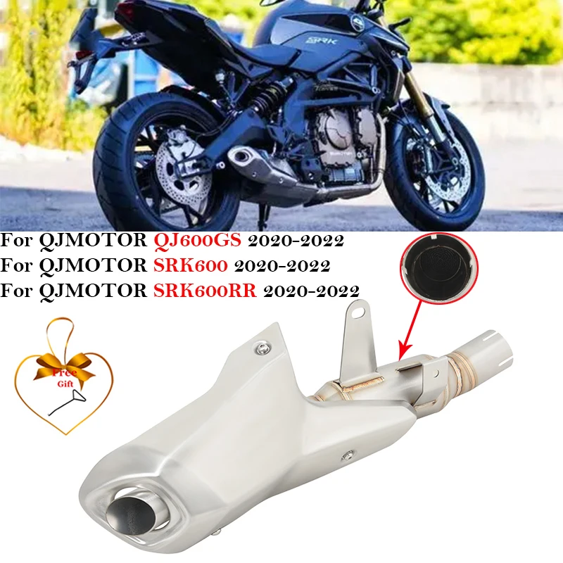 Slip On For QJMOTOR QJ600GS SRK600 SRK600RR 2020 2021 2022 Motorcycle Exhaust Escape Systems Moto Modified Link Pipe Muffler