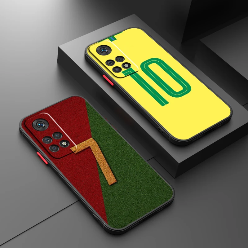 Football Stars No.10 7 Hot glassato traslucido per Redmi 8 8A 9A 9C 9AT 9 9T 10X 10A 10C 10 11A 12C 12 13C 5G TPU Phone Case