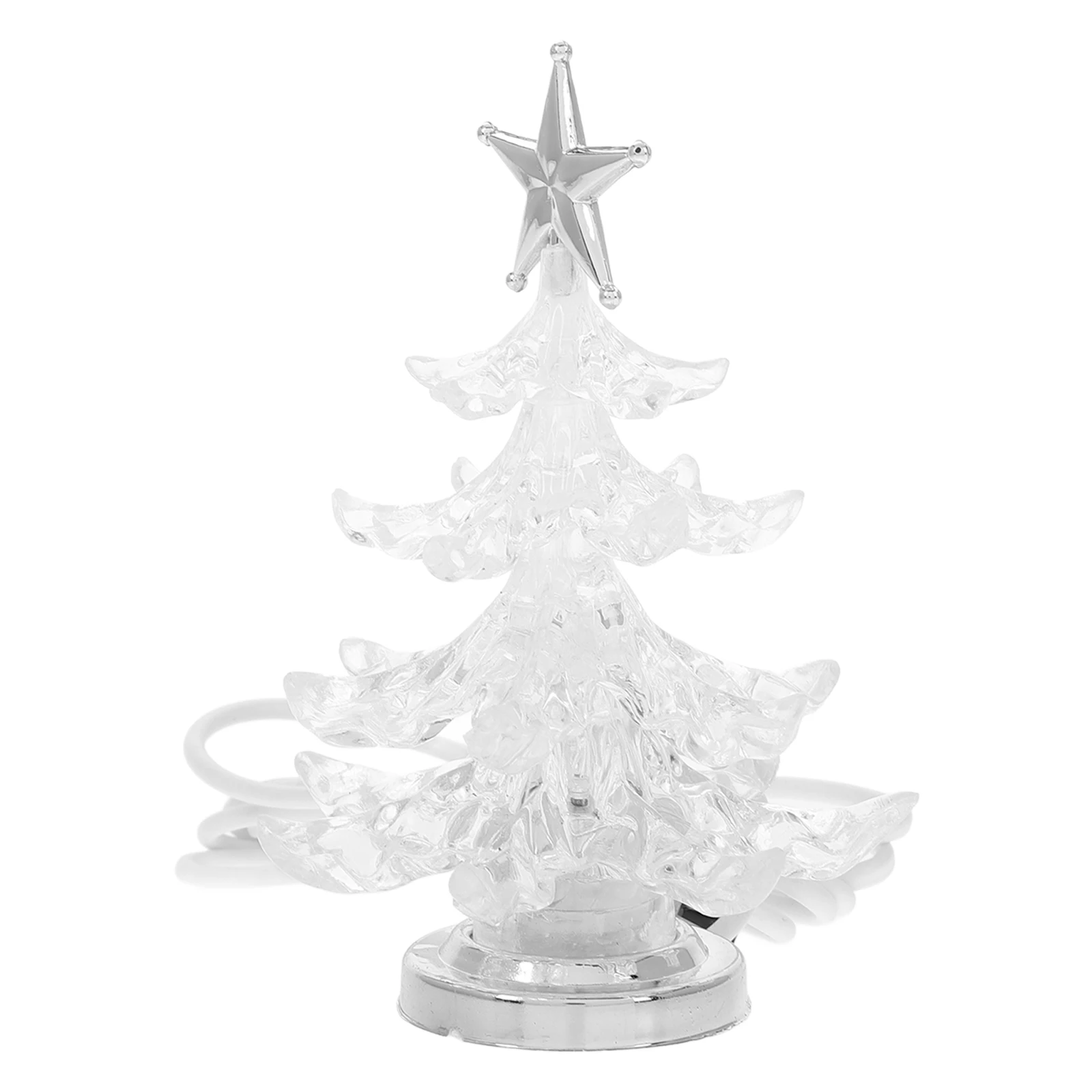 

Christmas Tree Night Clear Acrylic Rgb Usb Led Lamp Flashing Fairy Light For Home Decorative Bedside Table