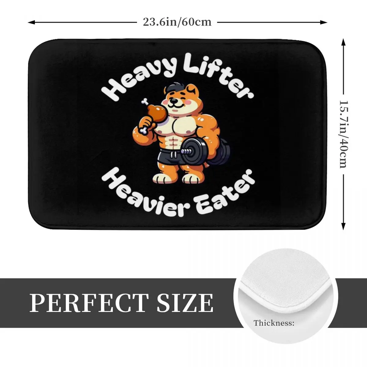 Chow Chow Dog Gym Food Cute Doormat Non-slip Super Absorbent Bath Mats Home Entrance Rugs Kitchen Bedroom Carpet Hallway Footpad