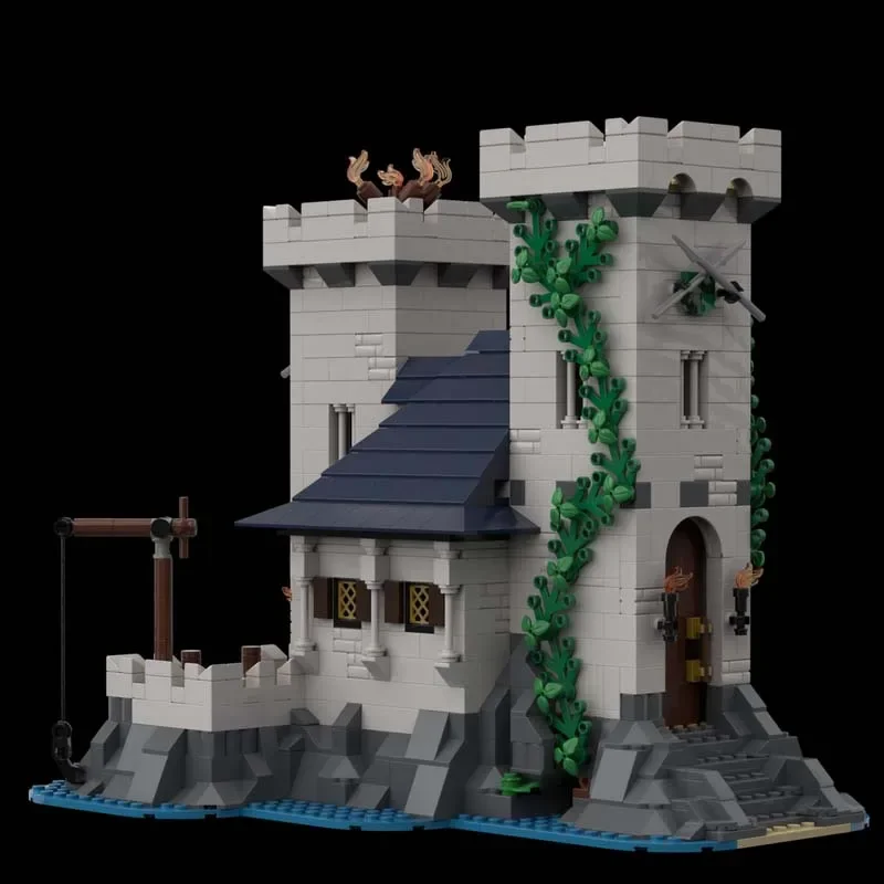 Coastal Outpost Model Medieval Castle Model 1404PCS Building Bricks Technology Modular Block Toys DIY Assembly Christmas Gifts