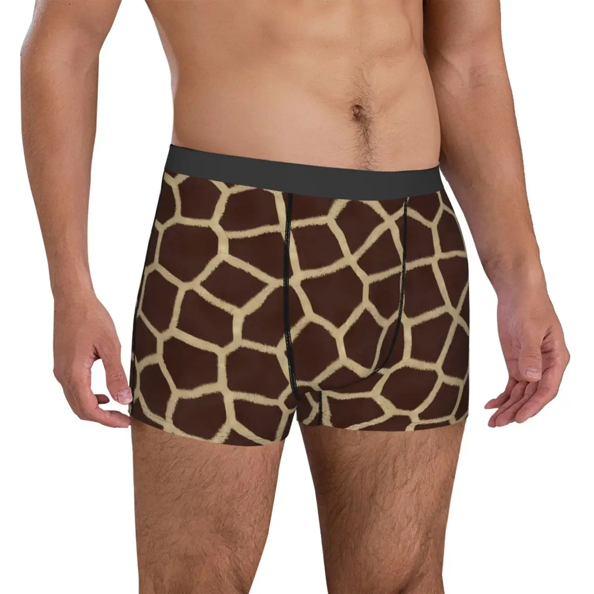 Giraffe Print Underwear Brown Animal Male Shorts Briefs Classic Boxershorts Trenky Print Large Size Panties