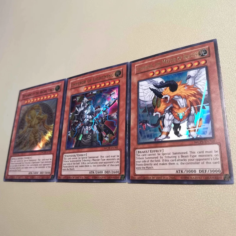 3 قطع DIY يو غي أوه! بطاقة فلاش إمبراطور البرق شيماراتهي سيد الوحوش معهد الأياد الغامضة بطاقة قابلة للجمع