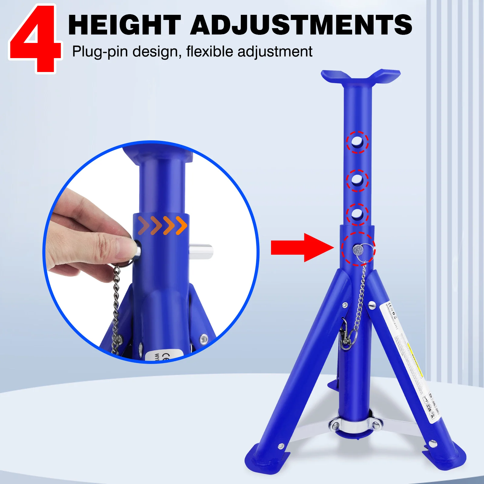 Folding Jack Stand Heavy Duty Auto Repair Tool Axle Stand Safety Support Auto Repair Tool Demolition Tool Lifting Device