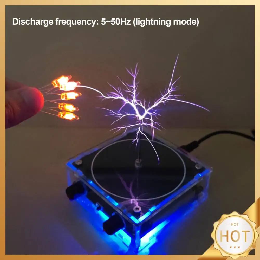 Musik untuk Speaker kumparan Tesla Bluetooth kompatibel Generator busur transmisi nirkabel dapat disentuh alat percobaan percikan buatan